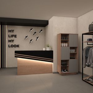 Estante Petrohué - (Bosco - Gris Grafito)